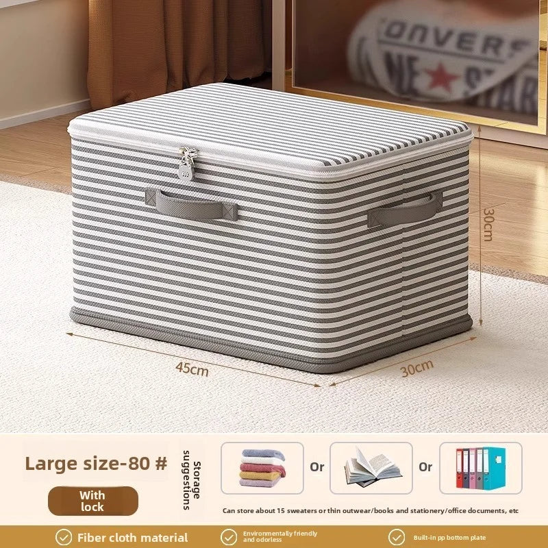 Lockable Foldable Storage Box | Password Protected Organizer Bin | Large Clothing, Blanket & Toy Storage Container for Closet Organization