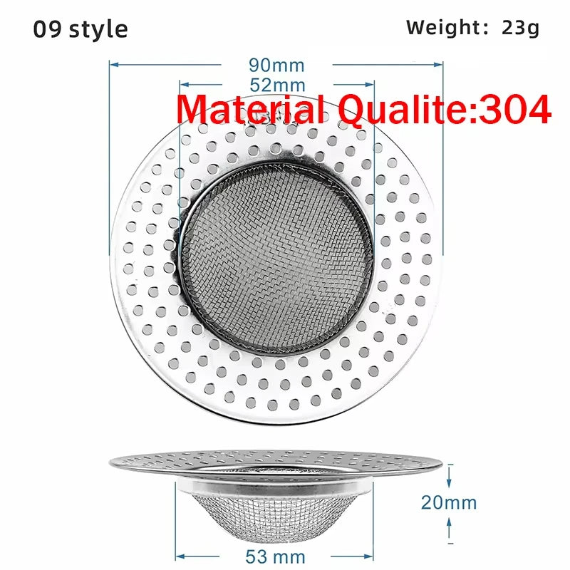 Stainless Steel Sink Strainer | Kitchen Sink Drain Filter | Shower Bathtub Bathroom Floor Drain Mesh Filter