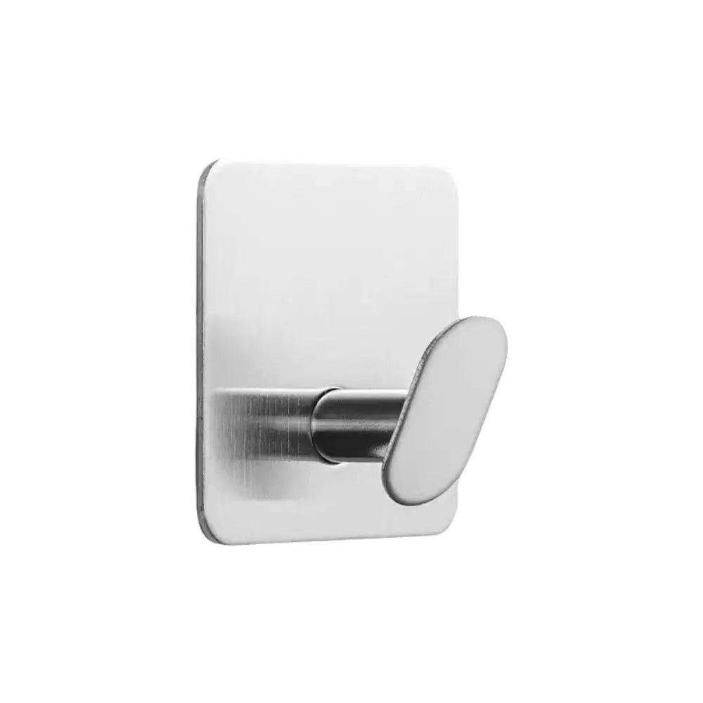 3pcs Multi-purpose Stainless Steel Wall Hooks Rust Proof Adhesive Hooks Bathroom Clothes Hooks Organization Accessory