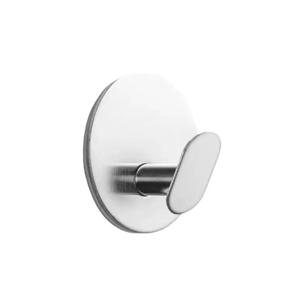 3pcs Multi-purpose Stainless Steel Wall Hooks Rust Proof Adhesive Hooks Bathroom Clothes Hooks Organization Accessory