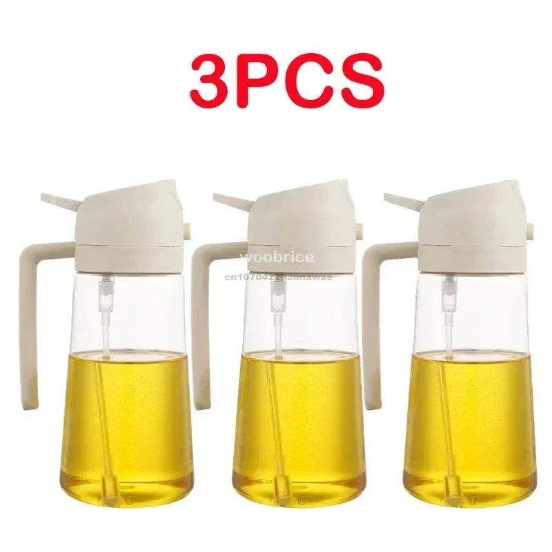 2-in-1 Oil Sprayer & Dispenser Bottle | Refillable Kitchen Oil Spray Bottle | Olive Oil & Cooking Oil Mister for Cooking