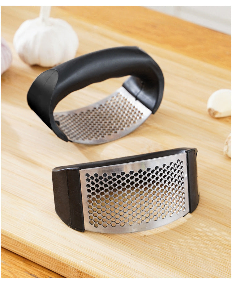 Stainless Steel Garlic Press Crusher | Manual Garlic Mincer & Chopper Tool | Kitchen Gadget