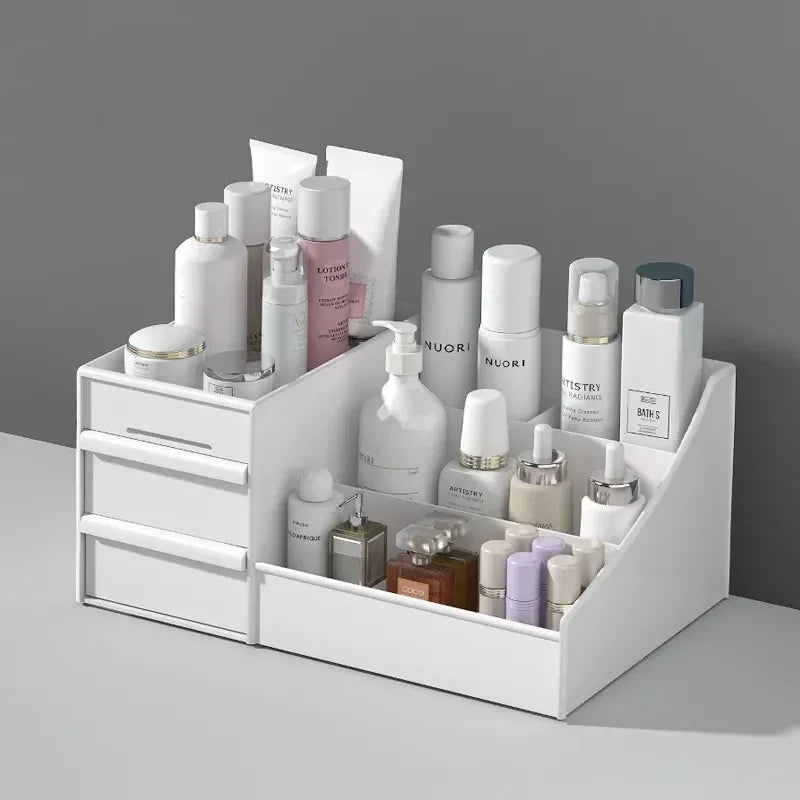 Desktop Storage Box | Makeup & Skincare Organizer | Desk Stationary Storage