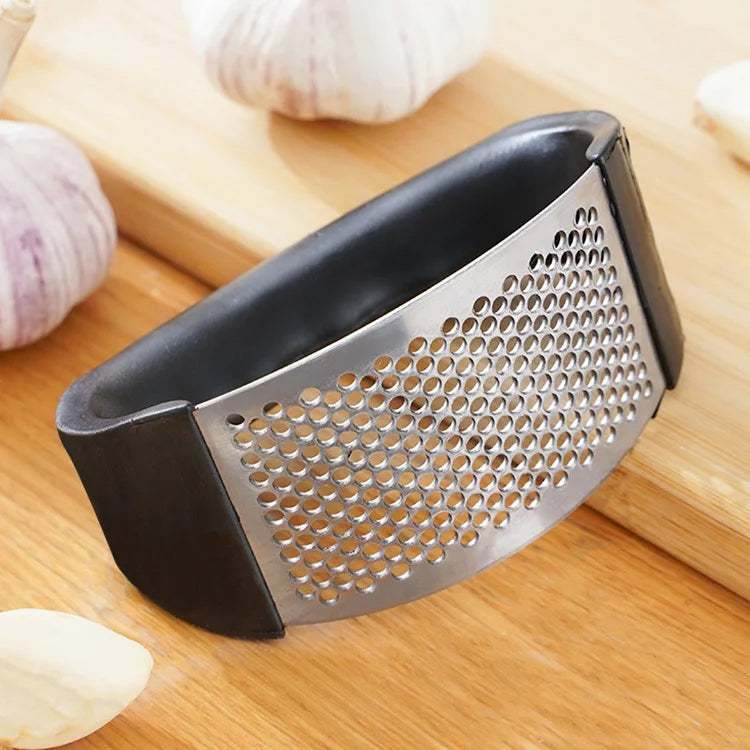 Stainless Steel Garlic Press Crusher | Manual Garlic Mincer & Chopper Tool | Kitchen Gadget