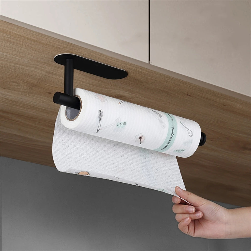 Self-Adhesive Paper Towel Holder | Wall Mount Kitchen Paper Towel Rack | No-Drill Towel & Toilet Paper Holder for Bathroom