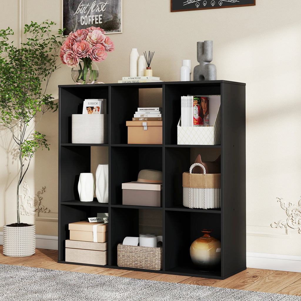 6, 8, or 9-Cube Storage Organizer Bookcase | Wooden Cubby Shelf for Living Room, Home Office & Display Storage