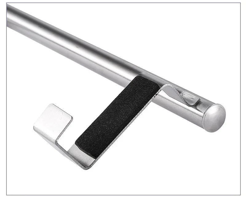 Stainless Steel Over Cabinet Towel Bar | Punch-Free Kitchen & Bathroom Door Towel Holder | Hanging Organizer Rack