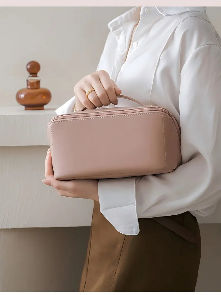 Luxury Makeup Bag | Large Capacity Toiletry Organizer Case | Zipper Cosmetic Storage Pouch for Women