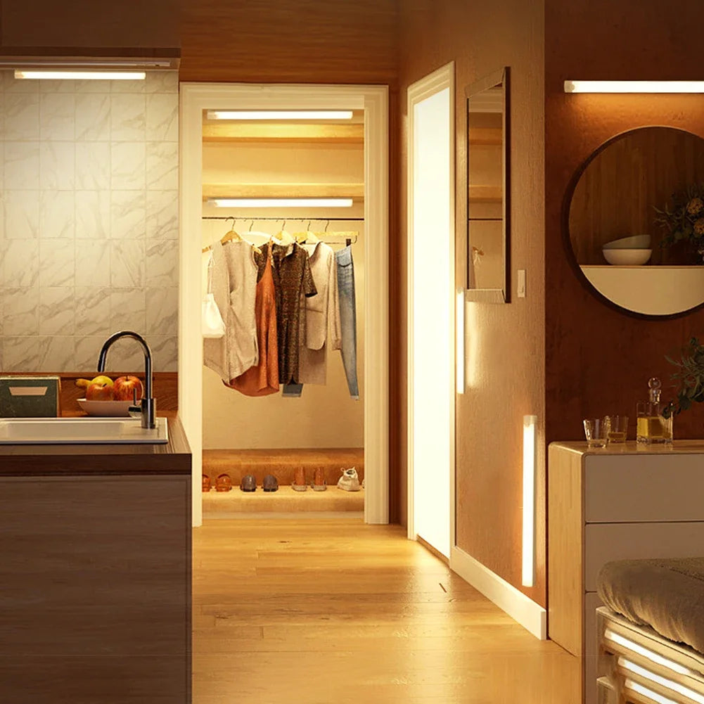 Rechargeable Motion Sensor LED Light Bar | USB Dimmable Under Cabinet Light | Wireless Closet, Stair & Kitchen Lighting