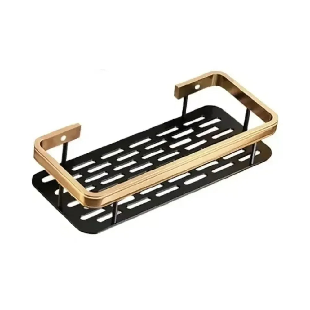 No Drill Bathroom Shelf | Wall Mounted Adhesive Bathroom Organizer for Shower and Wall