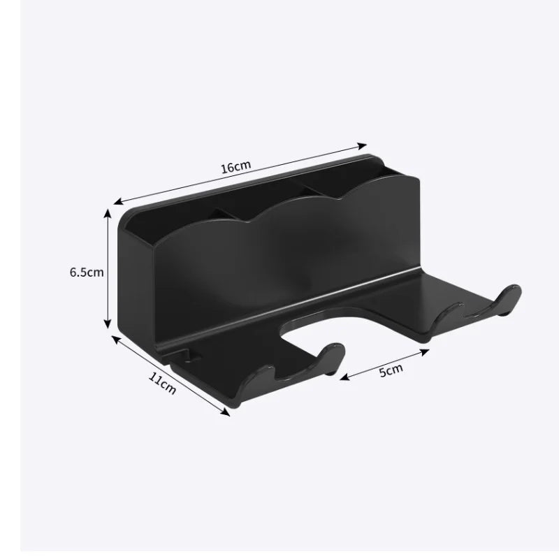 Wall Mounted Hair Dryer Organizer | No Drill Bathroom Storage Rack | Hair Dryer Holder
