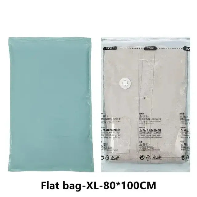 No-Pump Vacuum Storage Bag | Large Compression Bag for Clothes, Blankets & Travel | Space-Saving Organizer