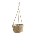 Straw Hanging Basket Flower Planter | Handwoven Twine Woven Plant Basket for Indoor & Outdoor Home Decor