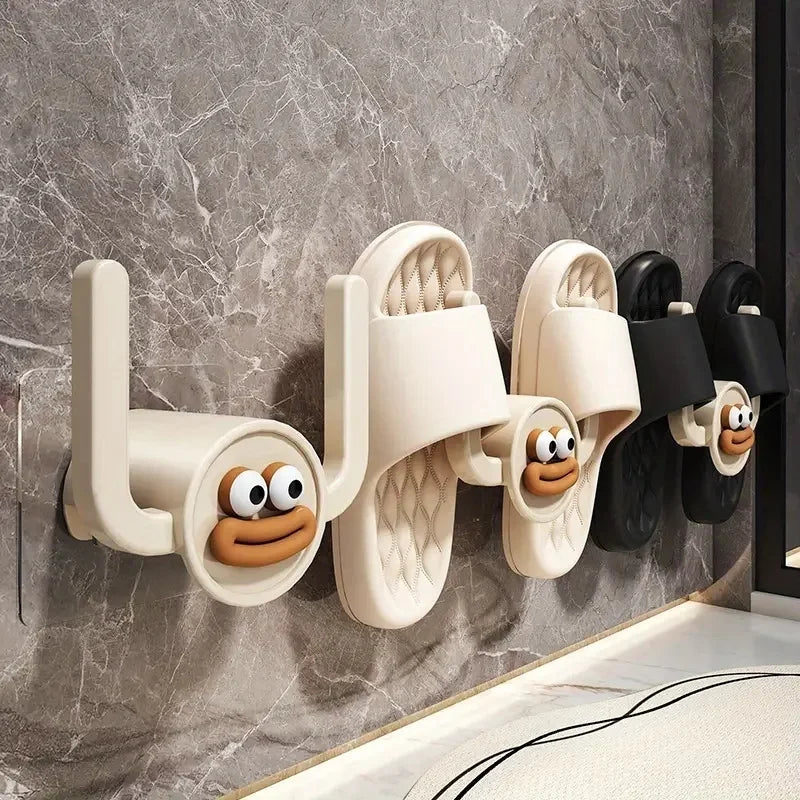 Self-Adhesive Shower Slipper Holder | Wall Mount Bathroom Hook for Shower Shoes, Washcloths & Hair Accessories | No-Drill Organizer