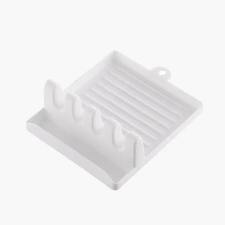 Kitchen Spoon Rest & Utensil Holder | Countertop Spatula Rack for Pot Lids & Cooking Tools | Space-Saving Spoon & Chopstick Organizer