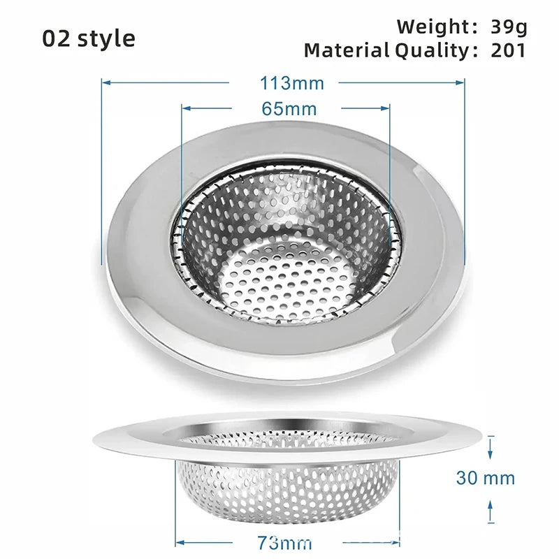 Stainless Steel Sink Strainer | Kitchen Sink Drain Filter | Shower Bathtub Bathroom Floor Drain Mesh Filter