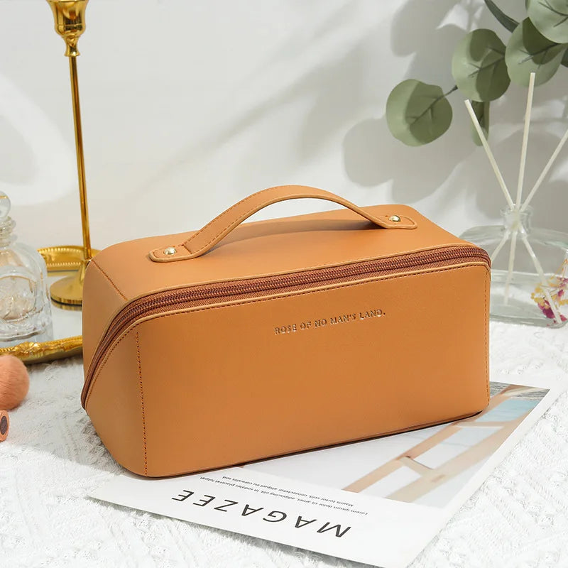 Luxury Makeup Bag | Large Capacity Toiletry Organizer Case | Zipper Cosmetic Storage Pouch for Women