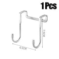 Stainless Steel Double S-Shaped Door Hanger Hooks | Over Door Storage Organizer for Bathroom, Kitchen & Closet | Hooks Only. Towels and Accessories are Not Included