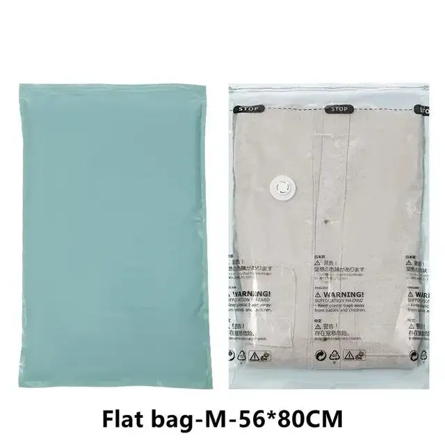 No-Pump Vacuum Storage Bag | Large Compression Bag for Clothes, Blankets & Travel | Space-Saving Organizer