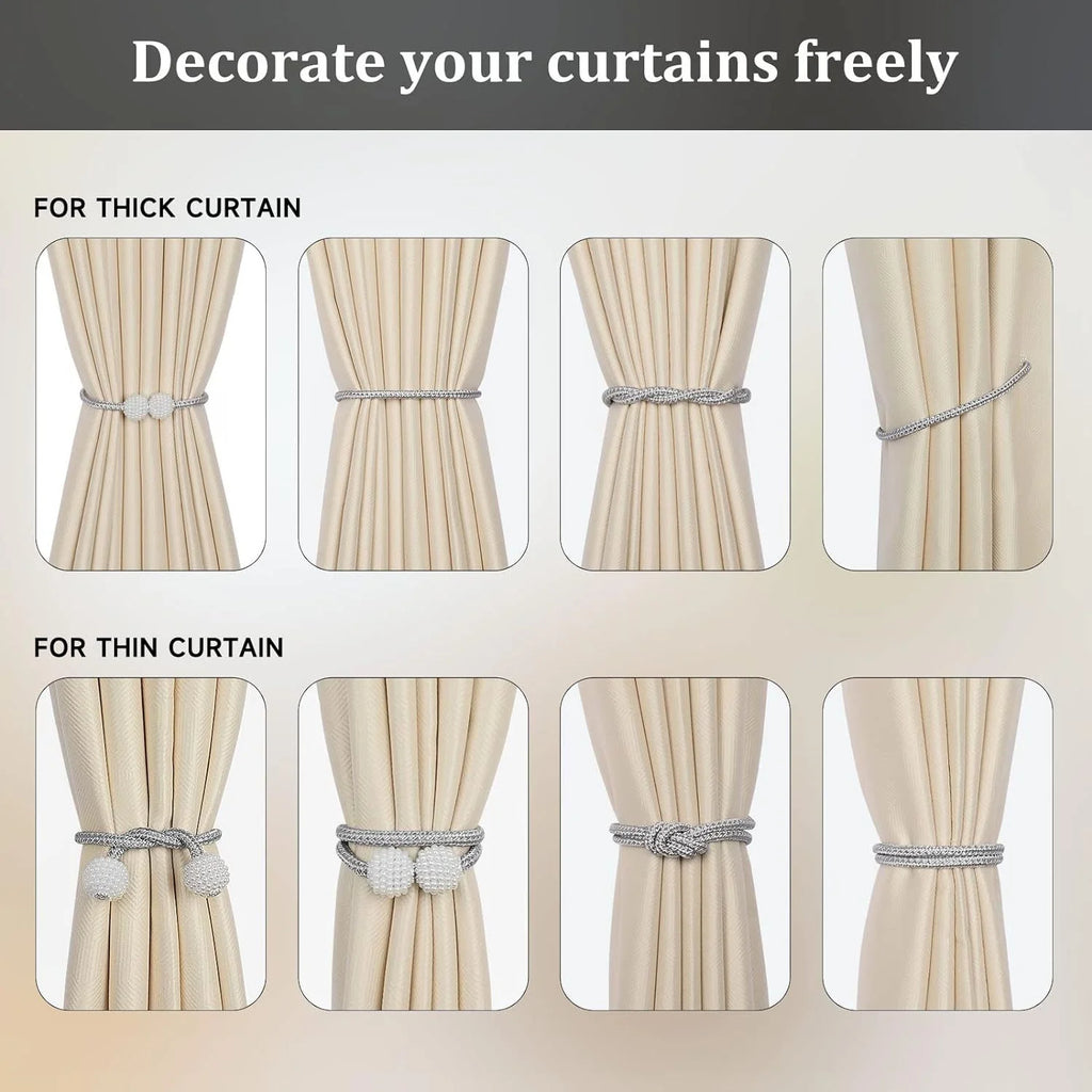 Pearl Magnetic Curtain Tiebacks | Decorative Curtain Clips