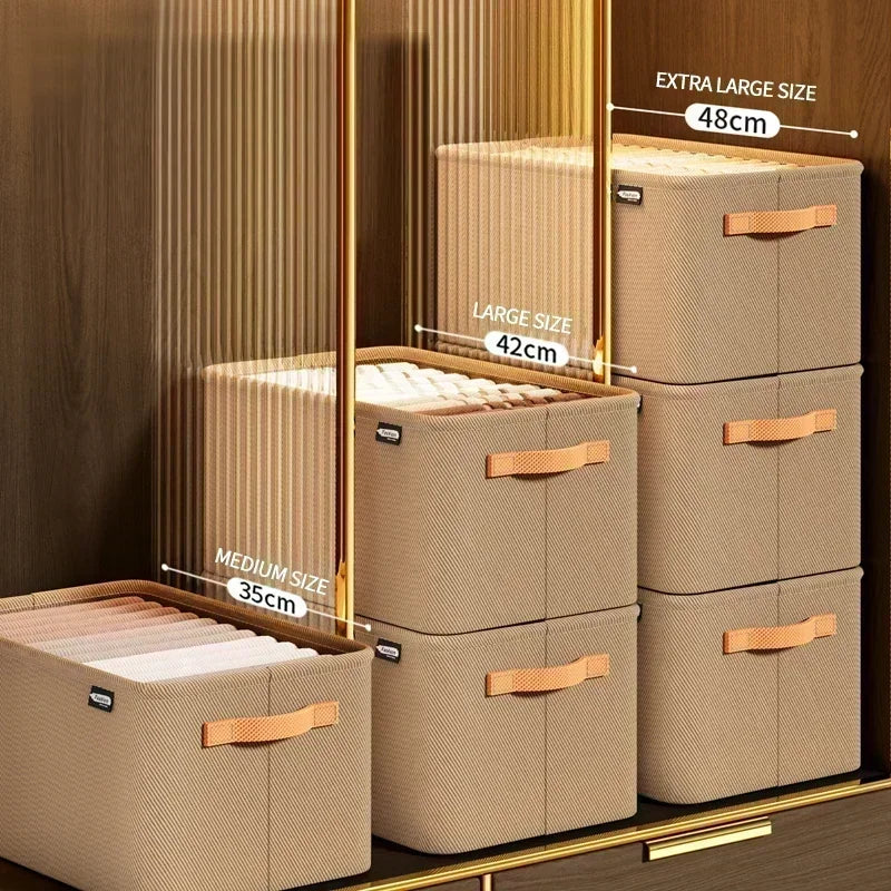 Foldable Clothes Organizer Bin | Wardrobe Storage Box for Clothes, Towels, Blankets, & Closet Organization