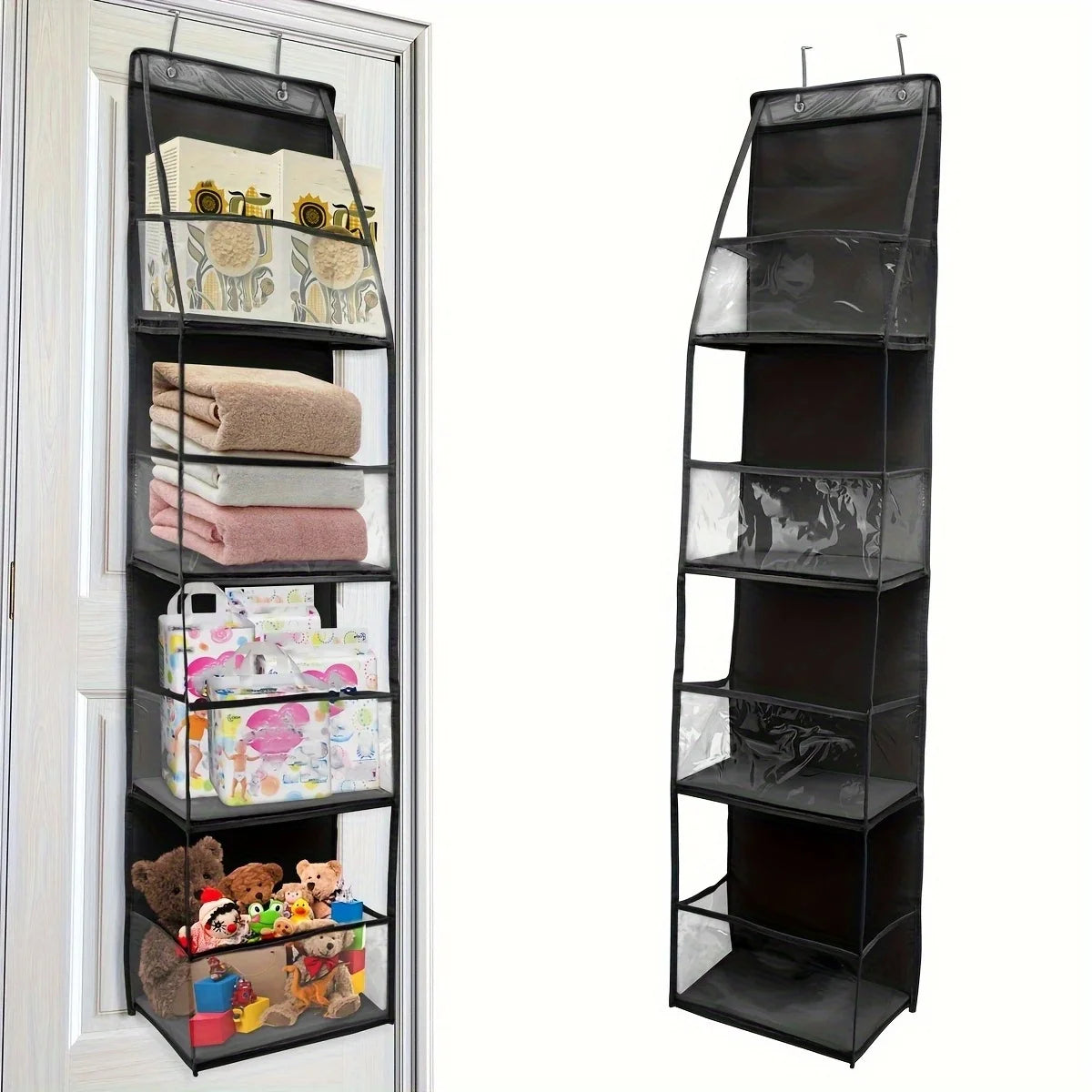 1pc Storage Hanging Bag Behind the Door, Suitable for Storing Cosmetics, Clothes, Hats, Shoes, and Towels in Various Room Types