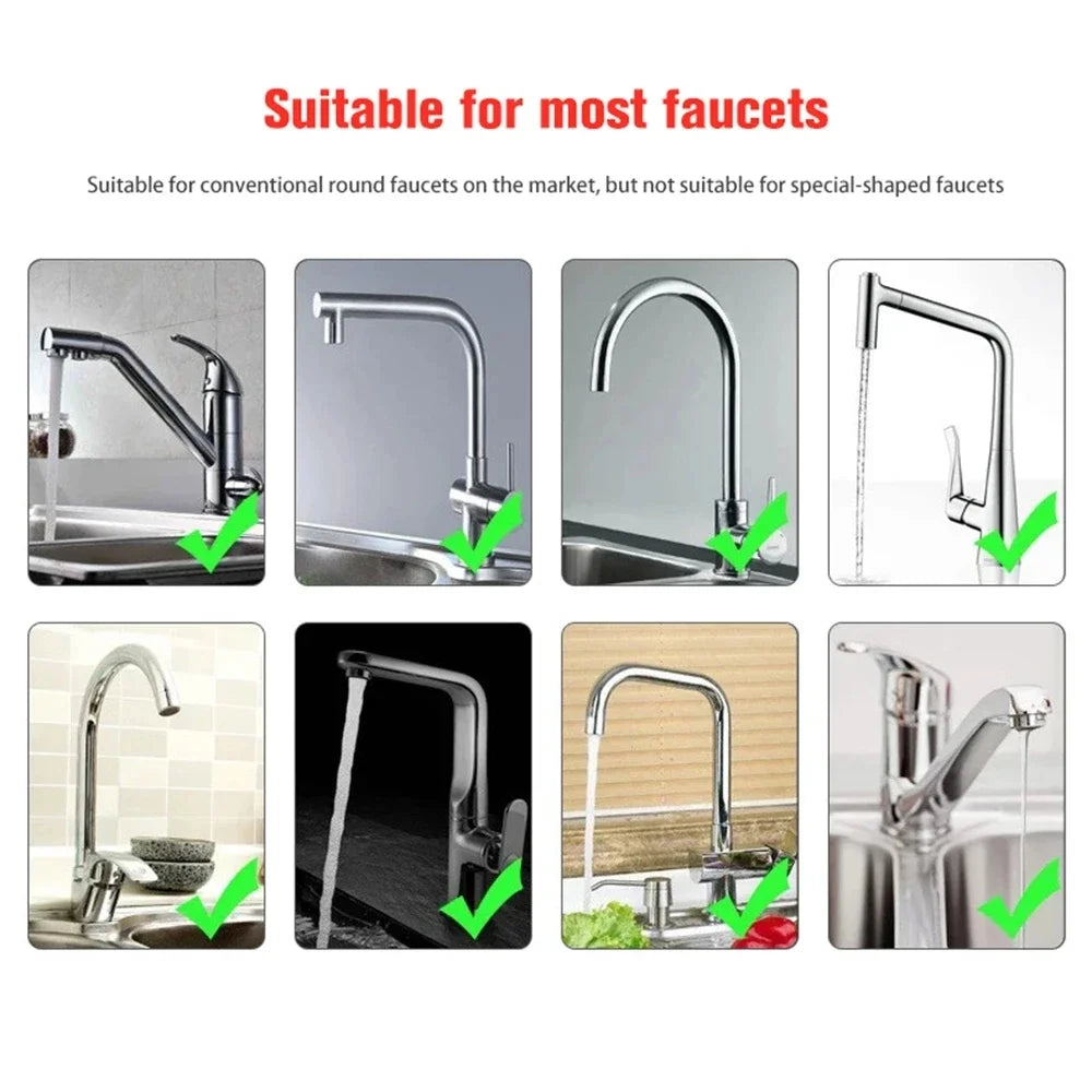Universal Kitchen Faucet Adapter | 360° Rotating Faucet Extender | 2/3 Mode Water-Saving Spray Nozzle | Splash-Proof Faucet Aerator