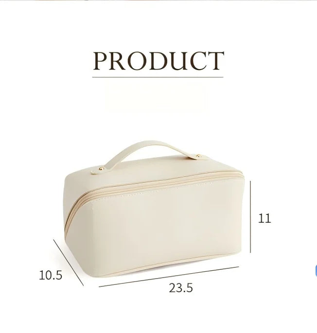 Luxury Makeup Bag | Large Capacity Toiletry Organizer Case | Zipper Cosmetic Storage Pouch for Women
