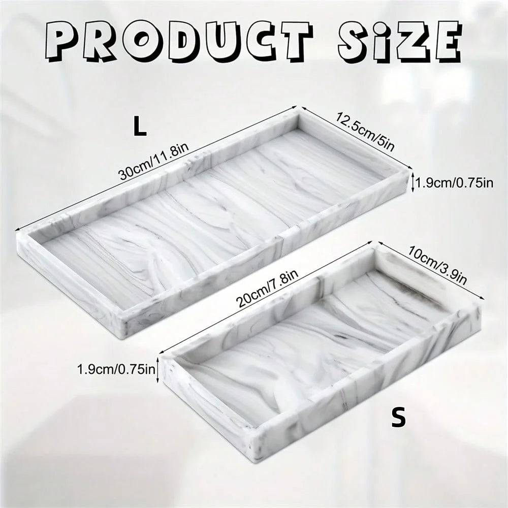 Soft Silicone Bathroom Tray | Decorative Vanity Organizer for Jewelry, Perfume & Skincare | Modern Countertop Storage Tray
