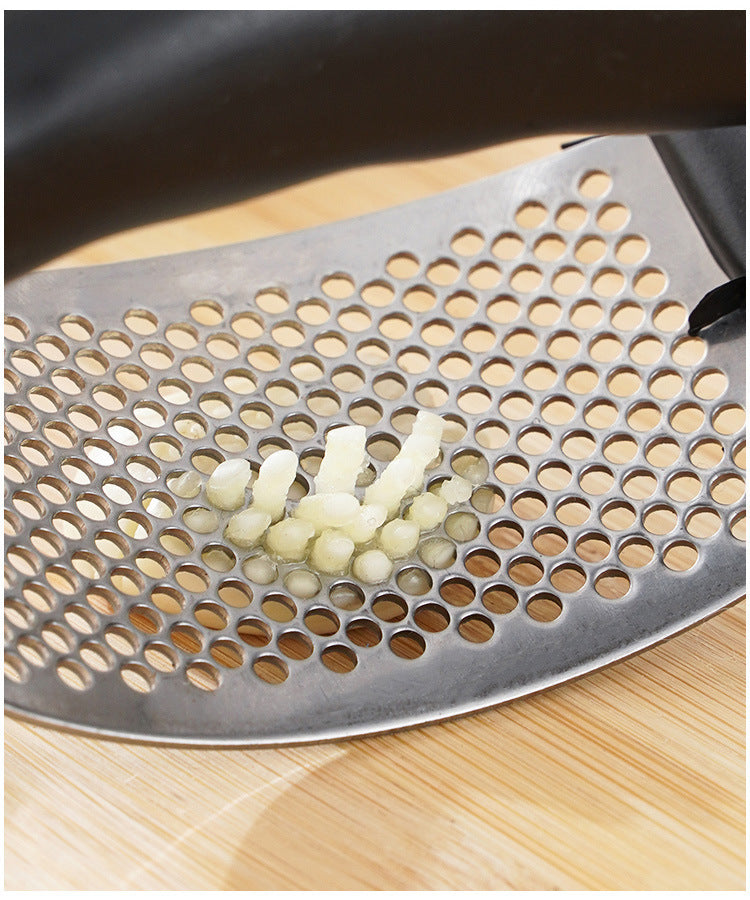 Stainless Steel Garlic Press Crusher | Manual Garlic Mincer & Chopper Tool | Kitchen Gadget