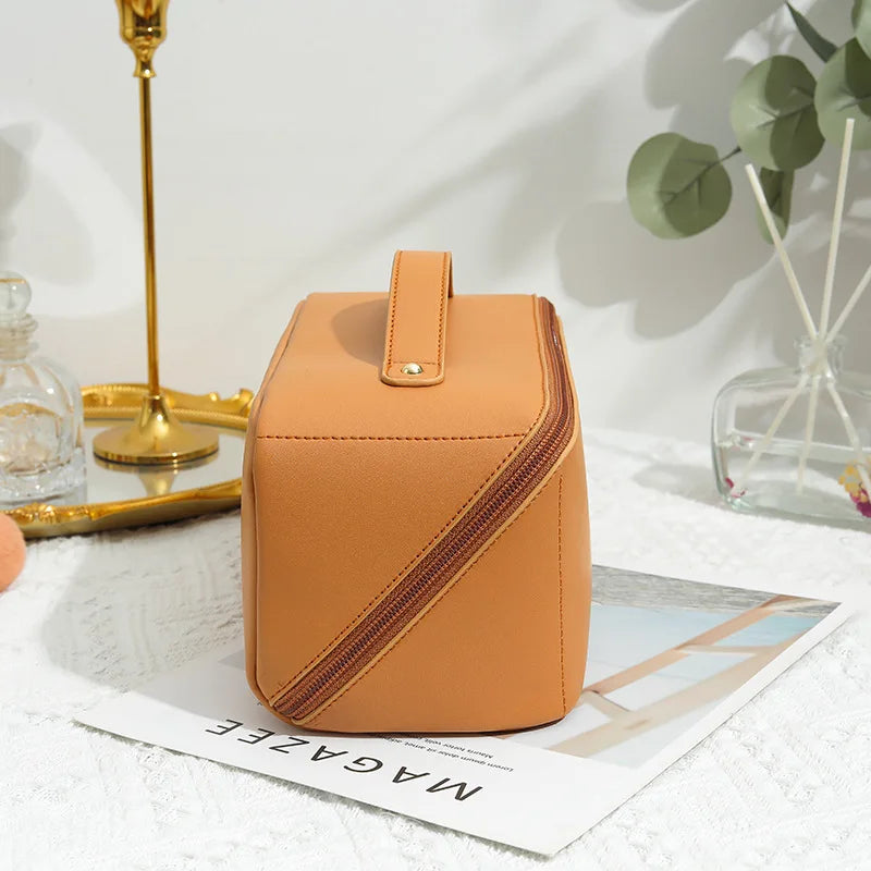 Luxury Makeup Bag | Large Capacity Toiletry Organizer Case | Zipper Cosmetic Storage Pouch for Women