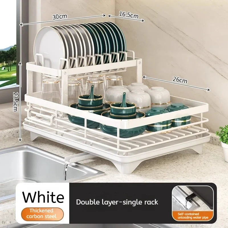 Stainless Steel Dish Drying Rack with Drainboard
