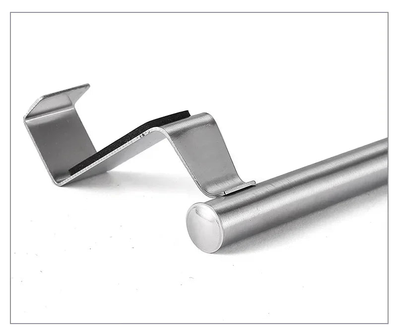 Stainless Steel Over Cabinet Towel Bar | Punch-Free Kitchen & Bathroom Door Towel Holder | Hanging Organizer Rack