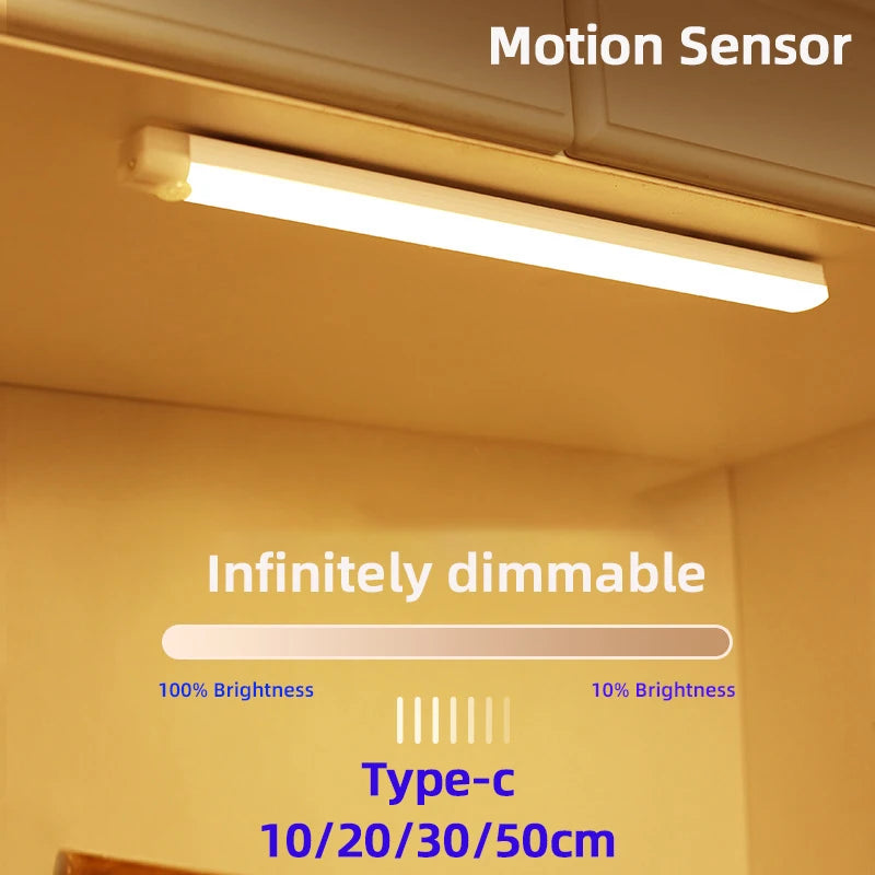 Rechargeable Motion Sensor LED Light Bar | Wireless Lighting | USB Dimmable Light | Under Cabinet, Kitchens, Closets, Stairways, Hallways, Bedrooms