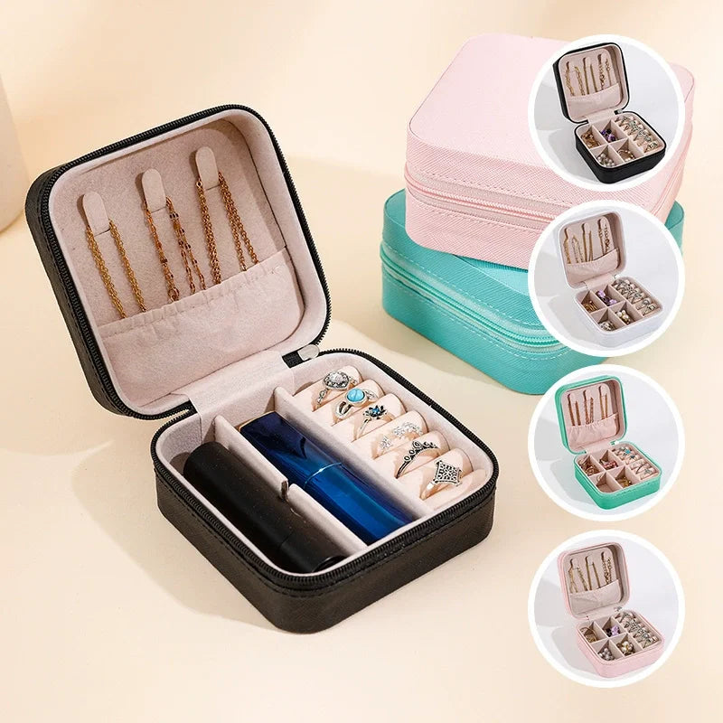 Portable Travel Jewelry Box | Necklace Ring & Earring Organizer Case | Small Jewelry Storage Box