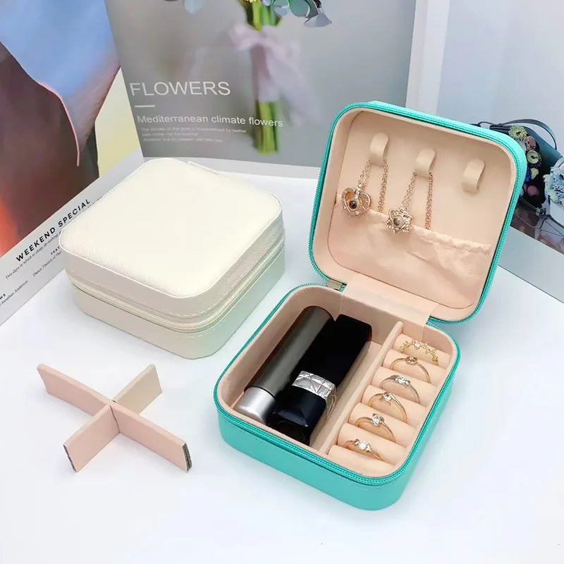 Portable Travel Jewelry Box | Necklace Ring & Earring Organizer Case | Small Jewelry Storage Box