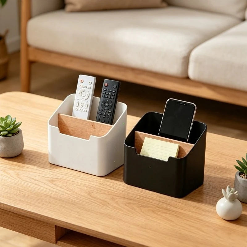 Plastic Desktop Storage Box for Remote Controls Tissues Cosmetics Office Supplies Living Room Organization