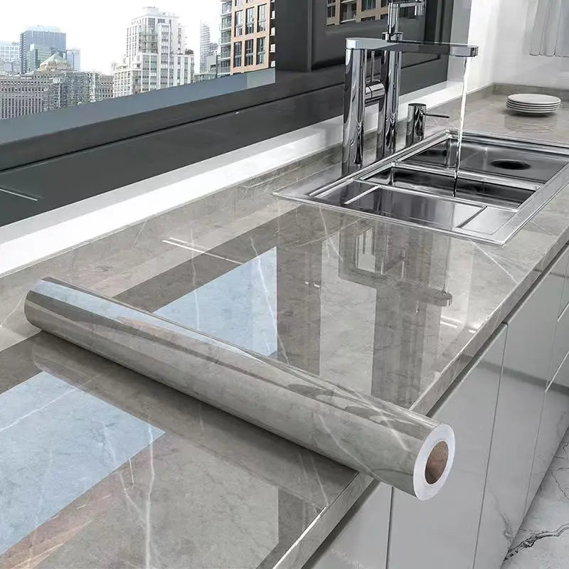 Marble Peel & Stick Wallpaper | Waterproof Oil-Proof Contact Paper for Kitchen Countertops, Cabinets & Backsplash Renovation