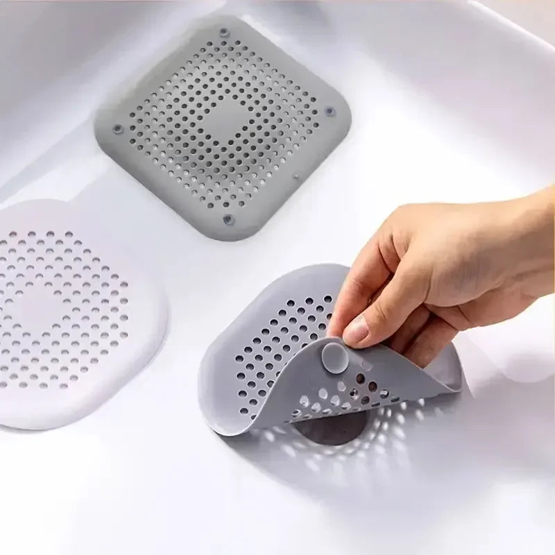 Kitchen & Bathroom Drain Stopper | Suction Cup Sink Strainer & Bathtub Drain Cover | Silicone Shower Drain Hair Catcher