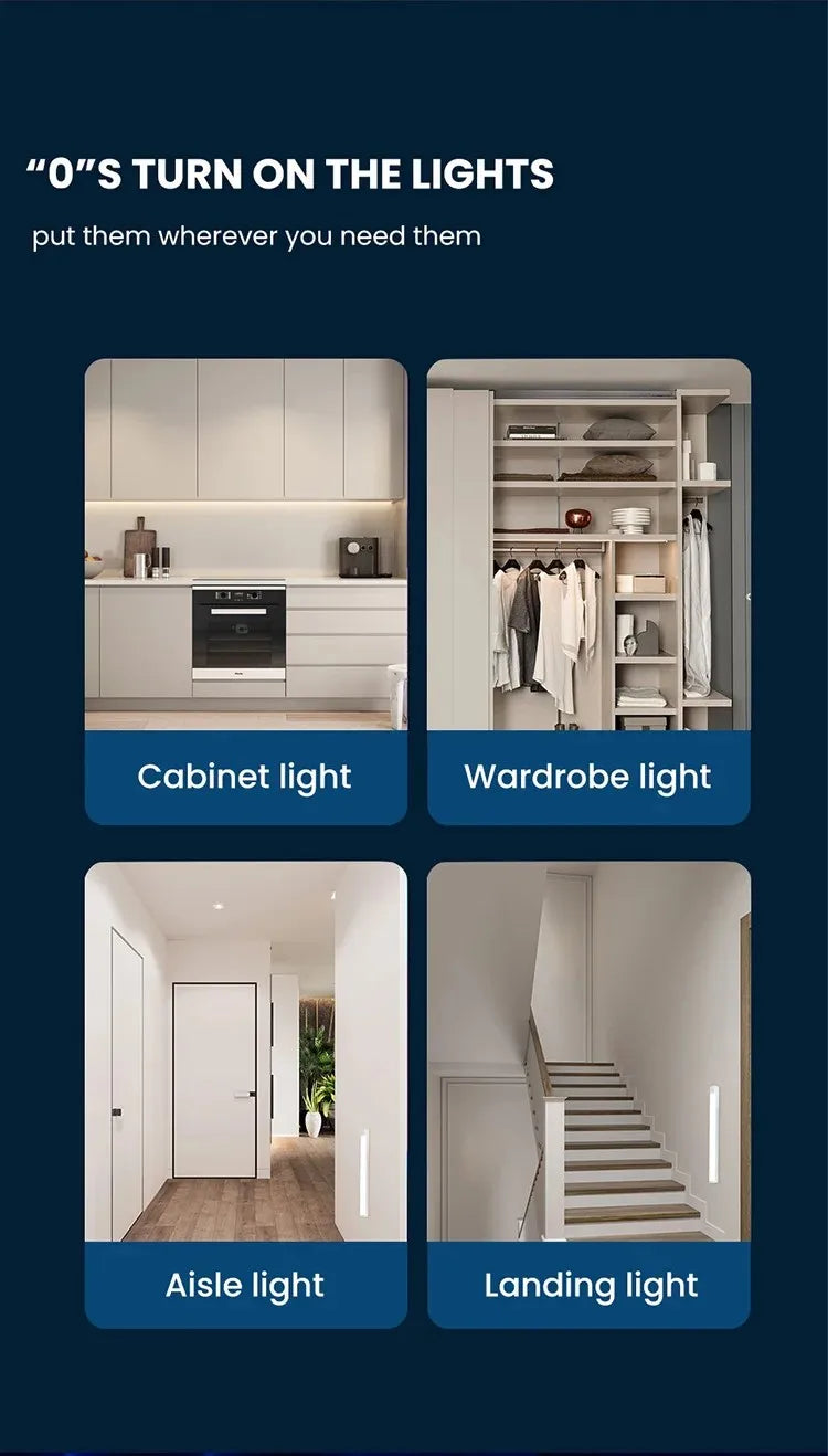 Rechargeable Motion Sensor LED Light Bar | Wireless Lighting | USB Dimmable Light | Under Cabinet, Kitchens, Closets, Stairways, Hallways, Bedrooms
