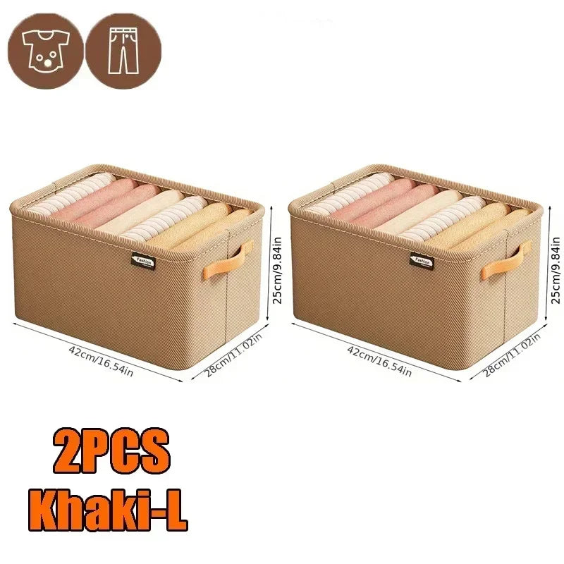 Foldable Clothes Organizer Bin | Wardrobe Storage Box for Clothes, Towels, Blankets, & Closet Organization