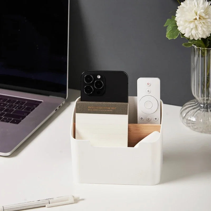 Plastic Desktop Storage Box for Remote Controls Tissues Cosmetics Office Supplies Living Room Organization