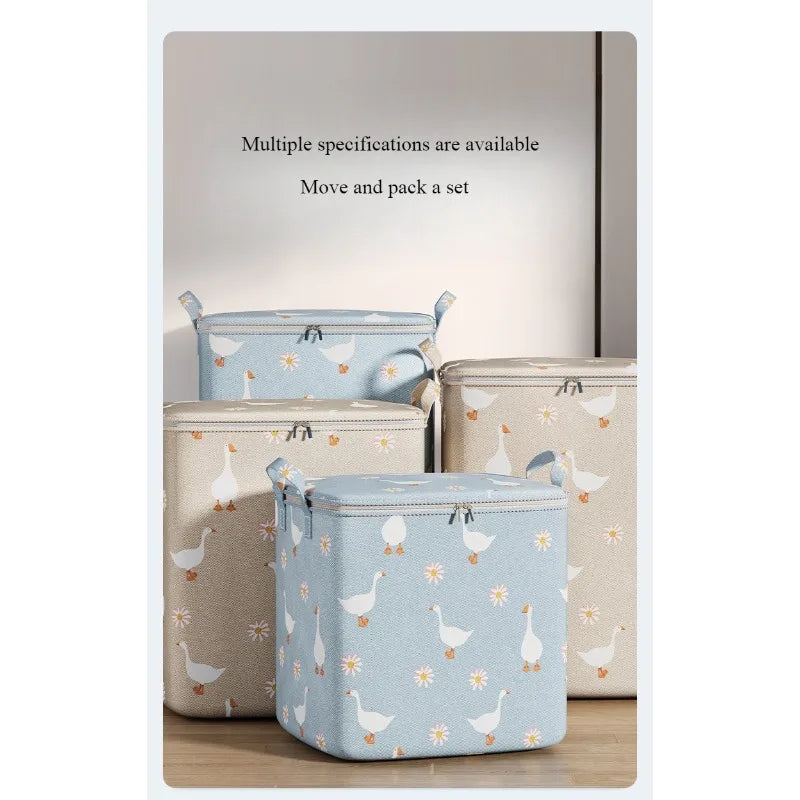 Foldable Storage Bag with Zipper & Handles | Goose & Daisy Clothing and Linen Organizer | Closet & Home Storage