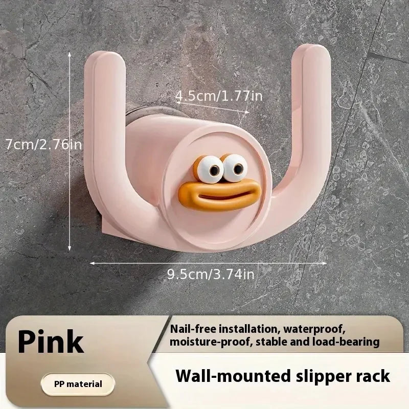Self-Adhesive Shower Slipper Holder | Wall Mount Bathroom Hook for Shower Shoes, Washcloths & Hair Accessories | No-Drill Organizer