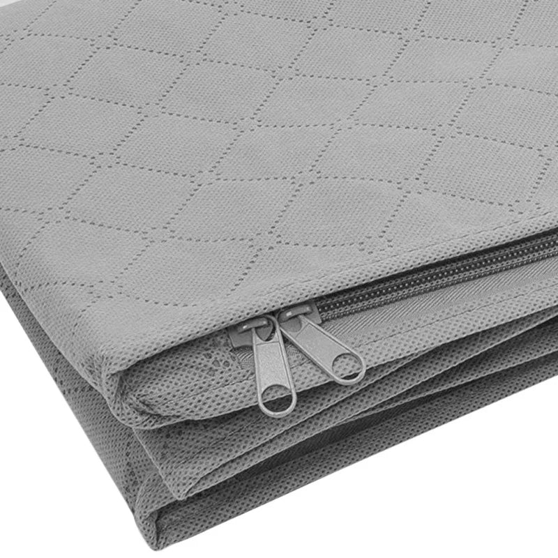 Large Foldable Storage Bin with Clear Window | Stackable Clothing & Blanket Organizer with Handles | Closet & Under Bed Storage