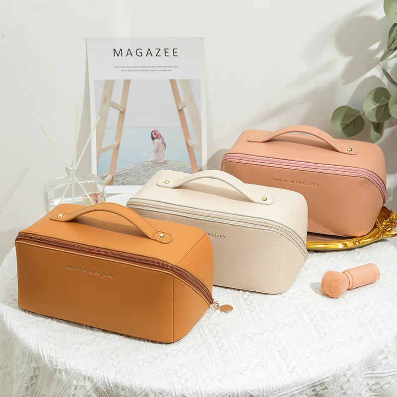 Luxury Makeup Bag | Large Capacity Toiletry Organizer Case | Zipper Cosmetic Storage Pouch for Women