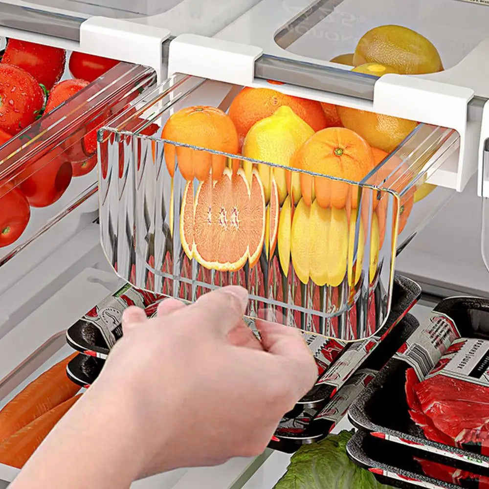 Clear Refrigerator Organizer Bin | Fridge Storage Drawer for Fruits, Vegetables & Deli Items | Kitchen Organization