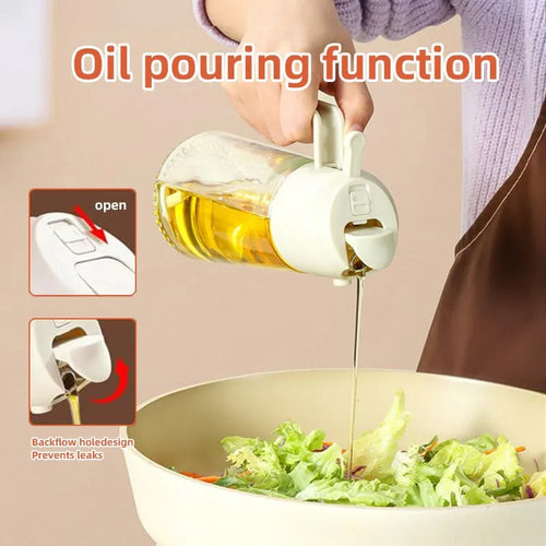 2-in-1 Olive Oil Sprayer & Pourer Bottle | 500ml Refillable Oil Dispenser for Cooking, BBQ & Air Fryer