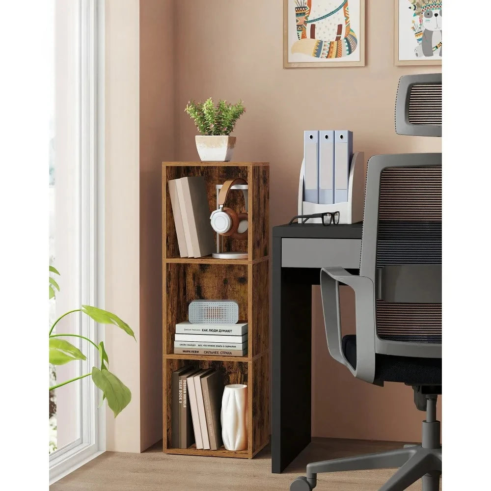 3-Tier Open Bookcase | Freestanding Narrow Storage Shelf for Living Room, Bedroom & Home Office Organization