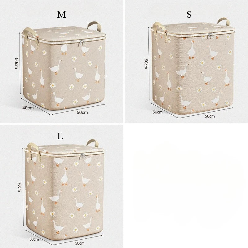 Large Capacity Foldable Storage Bag with Zipper | Clothes & Blanket Storage Bin | Daisy & Goose Closet Organizer